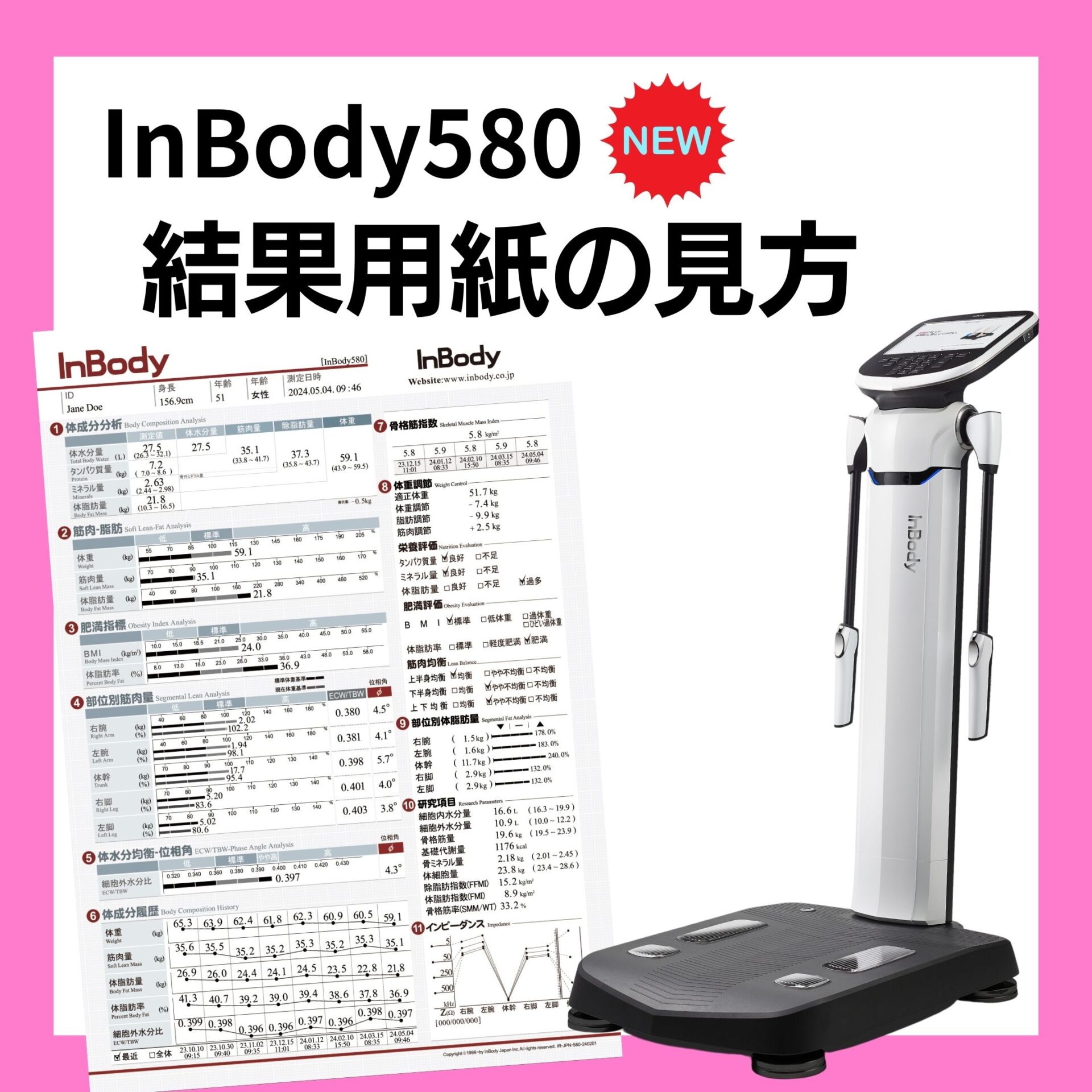 インボディ580 結果用紙の見方 InBody580 | インボディ（InBody）
